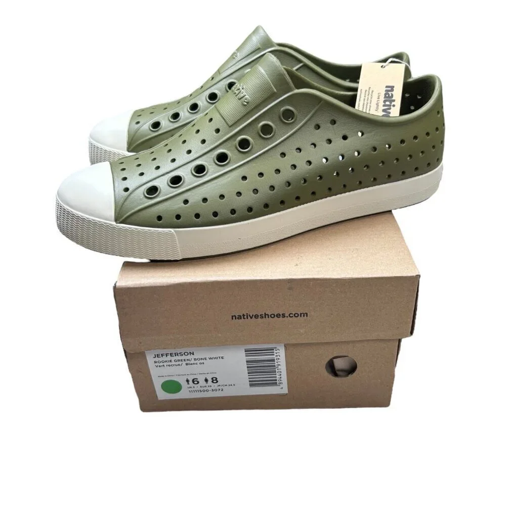 Native Jefferson Slip On Shoes 8 Women Green Outdoors Beach Casual Coastal